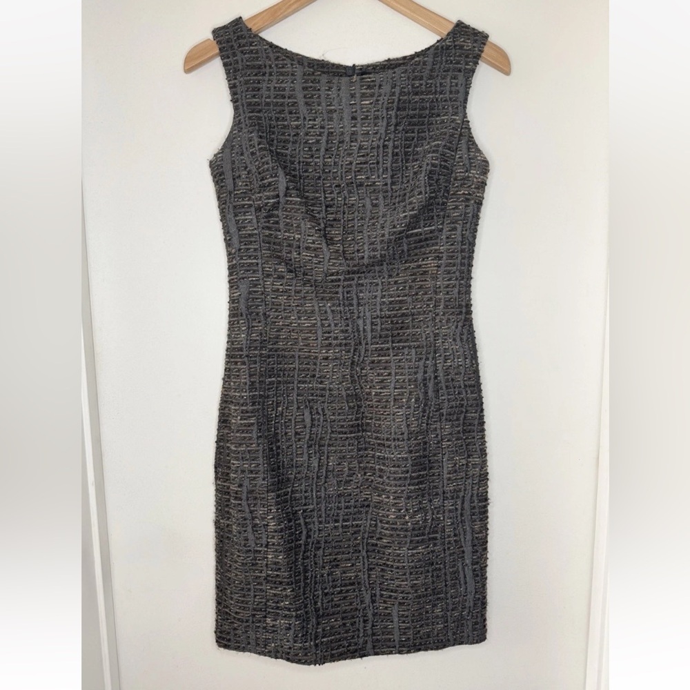 Nordstrom Collection Wool Blend Boucle Metallic Tweed Shift Dress 6